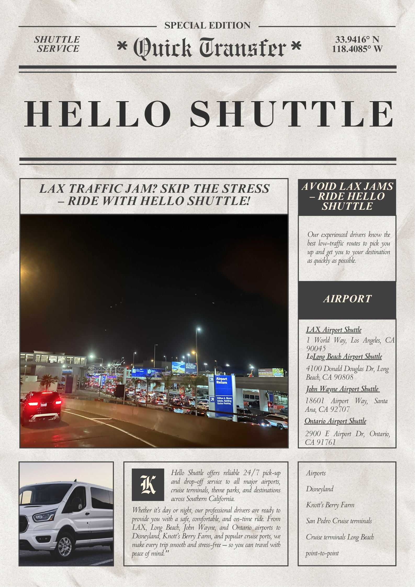  Hello Shuttle | 24/7 Airport & Cruise Port Transfers
